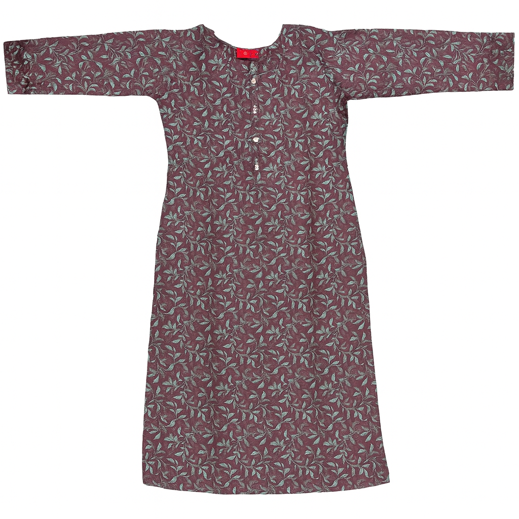 Floral Printed Silk Kurta for Women | Straight Elegant Ethnic Kurti