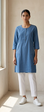 Cotton Round Neck Single Piece Kurta