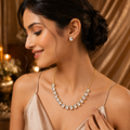 Clear Stone Gold-Plated Minimalist Necklace Set