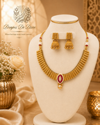 Bold Traditional Gold-Tone Statement Jhumka Necklace Set