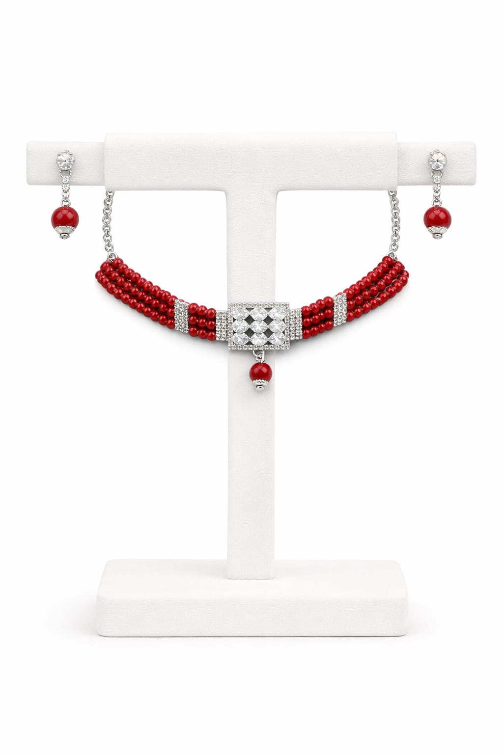 Handcrafted Choker Set with Pressing Earrings