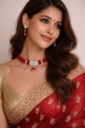 Handcrafted Choker Set with Pressing Earrings