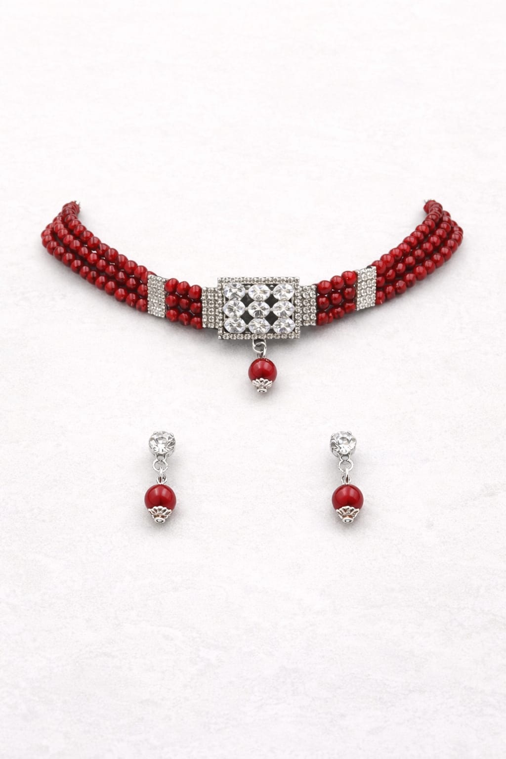 Handcrafted Choker Set with Pressing Earrings