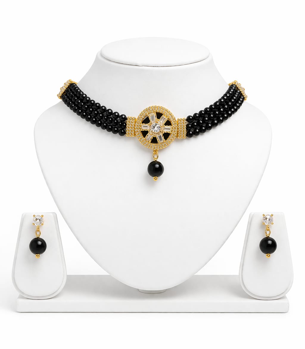Handcrafted Choker Set with Pressing Earrings