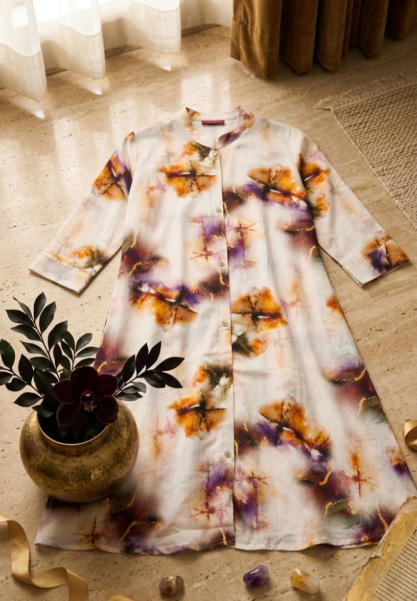 Casual A-Line Cotton Flare Kurti