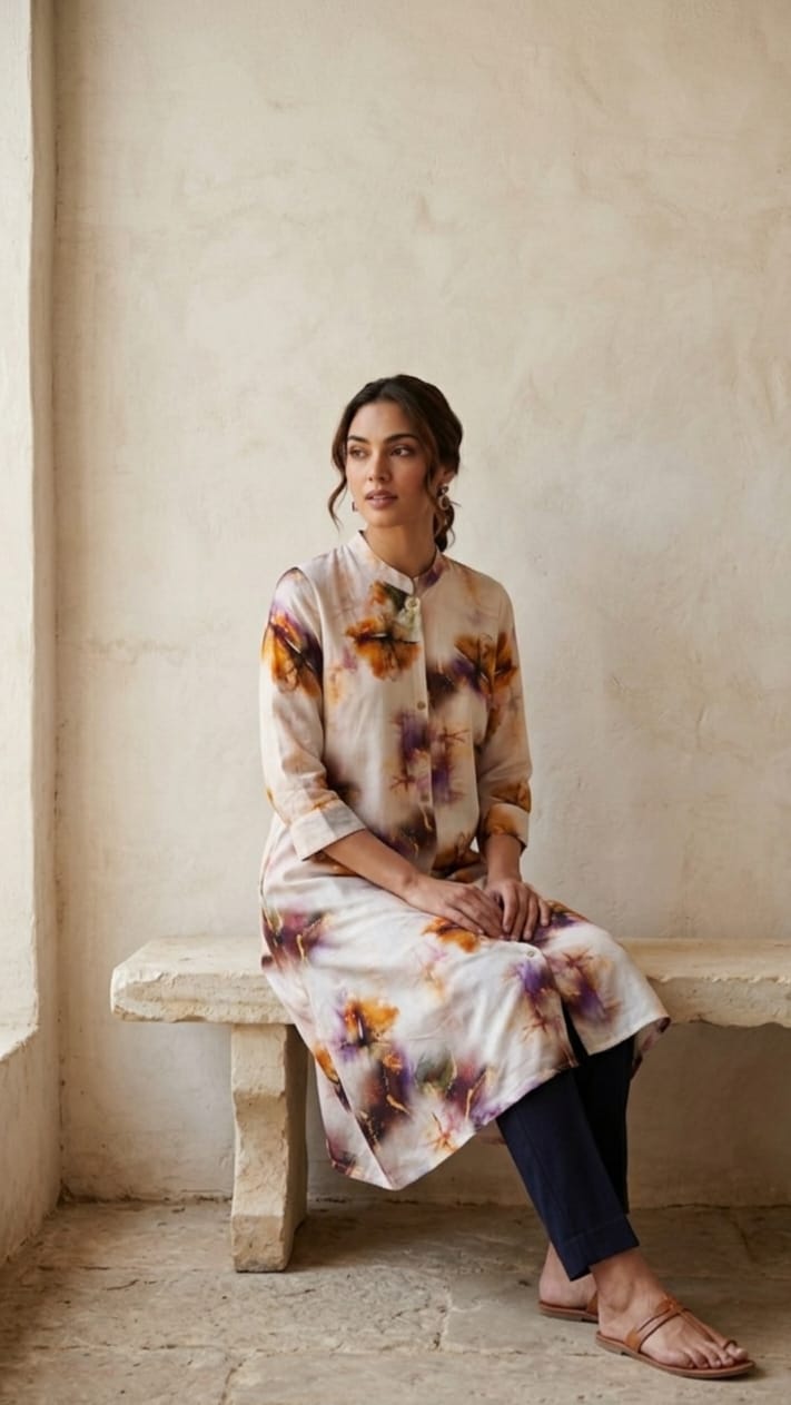 Casual A-Line Cotton Flare Kurti