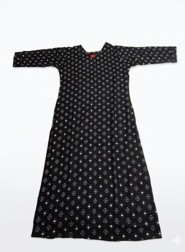 Floral Printed V-Neck Cotton Ethnic Kurti