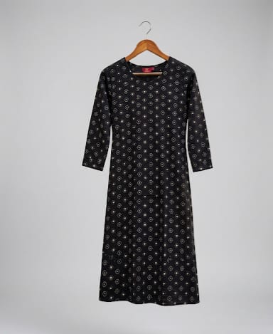 Floral Printed V-Neck Cotton Ethnic Kurti