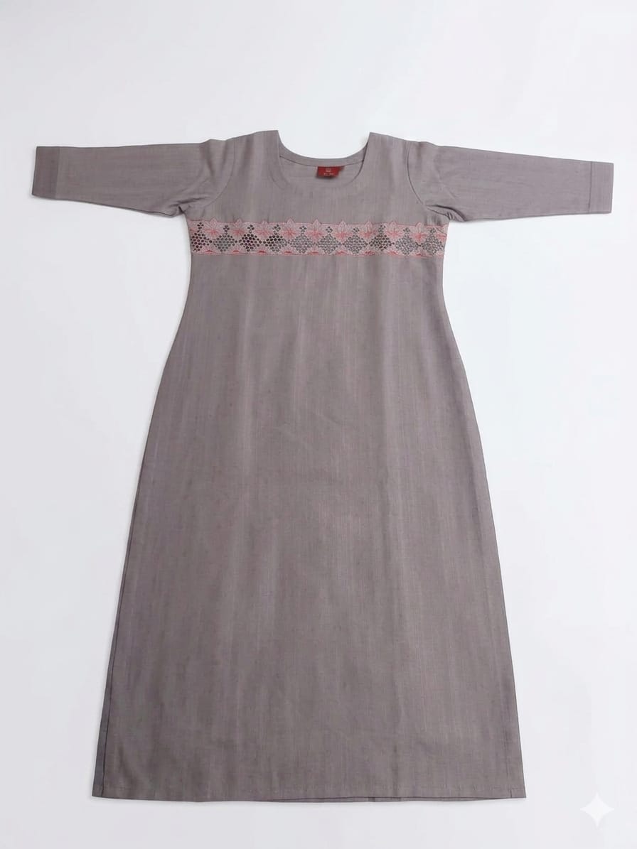 Cutwork Hand Embroidered Premium Cotton Kurti
