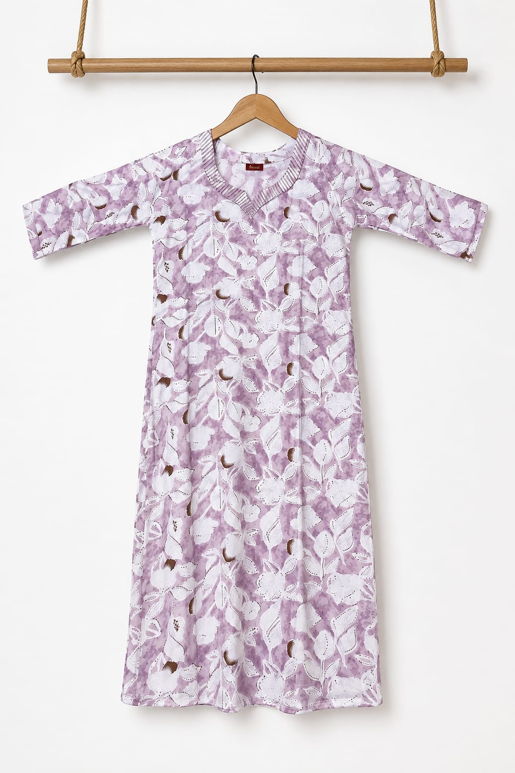Floral Printed Cotton Ethnic Kurti for Women