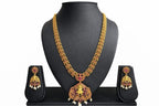 Ruby Stone long necklace Imitation Jewellery Set