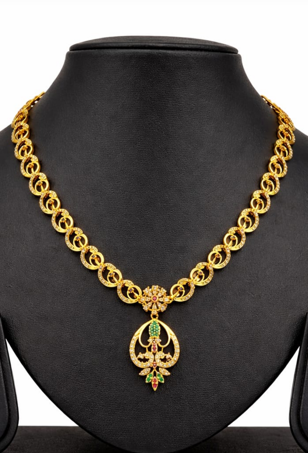 Heart-Shaped Twin Peacock Gold-Plated Short Necklace