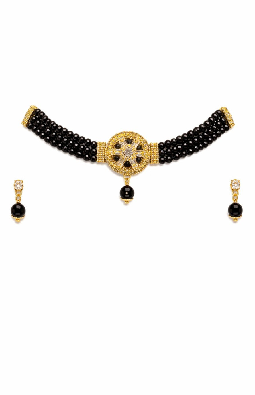 Handcrafted Choker Set with Pressing Earrings