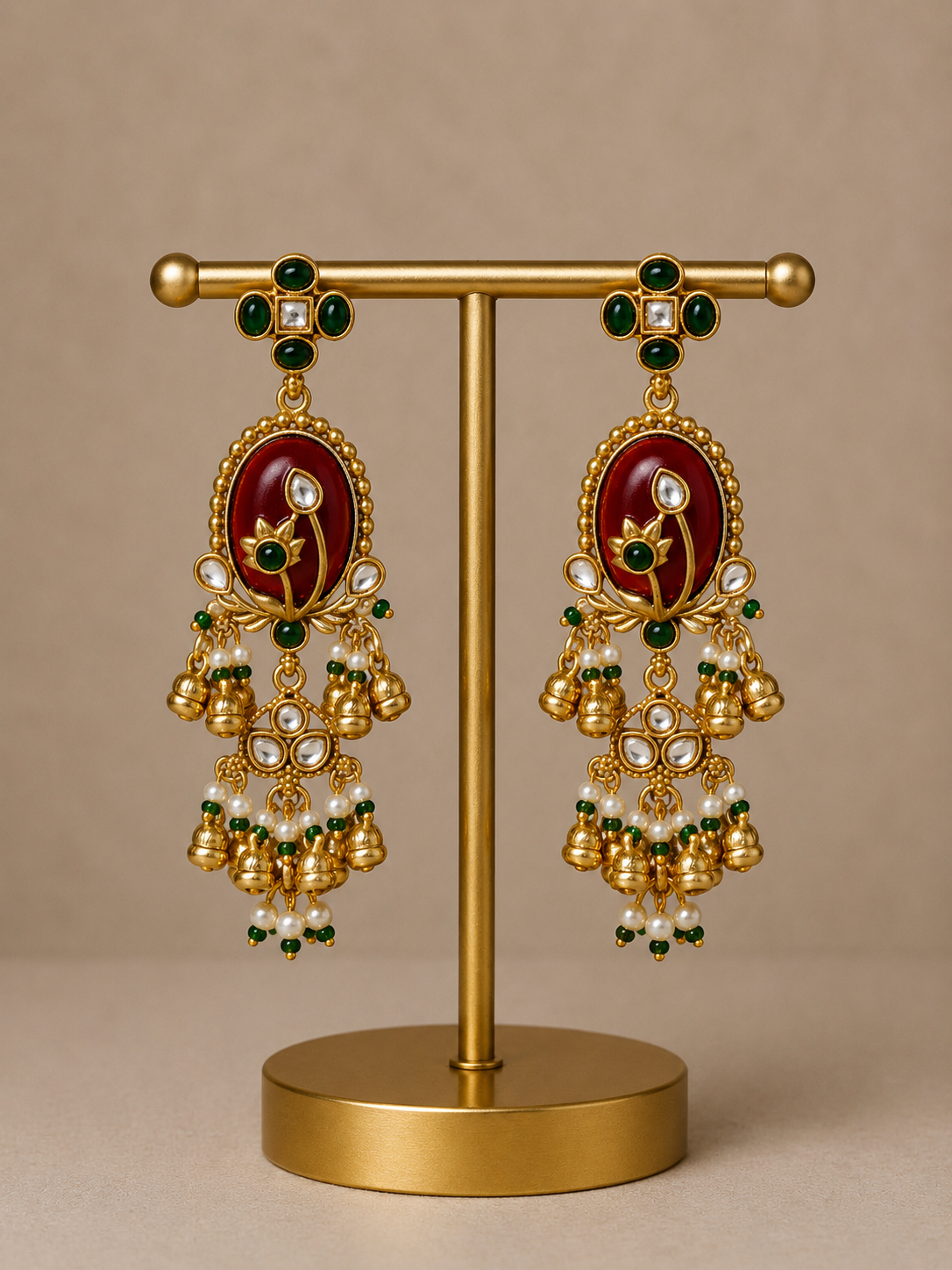 Premium Indian Festive Chandbali Drop Earrings (3 Vibrant Color Variants)