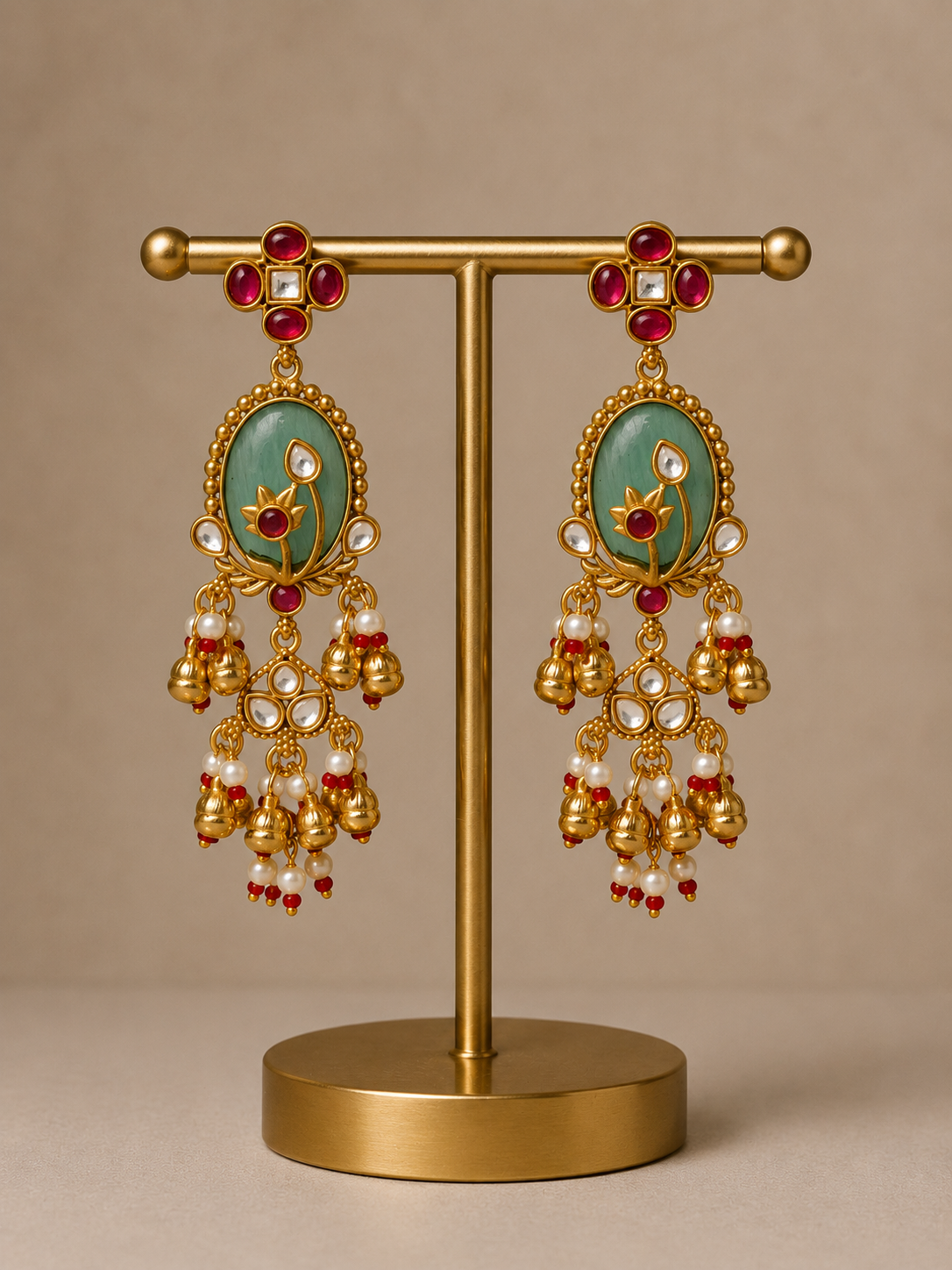 Premium Indian Festive Chandbali Drop Earrings (3 Vibrant Color Variants)