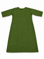 Floral Printed V-Neck Cotton Ethnic Kurti