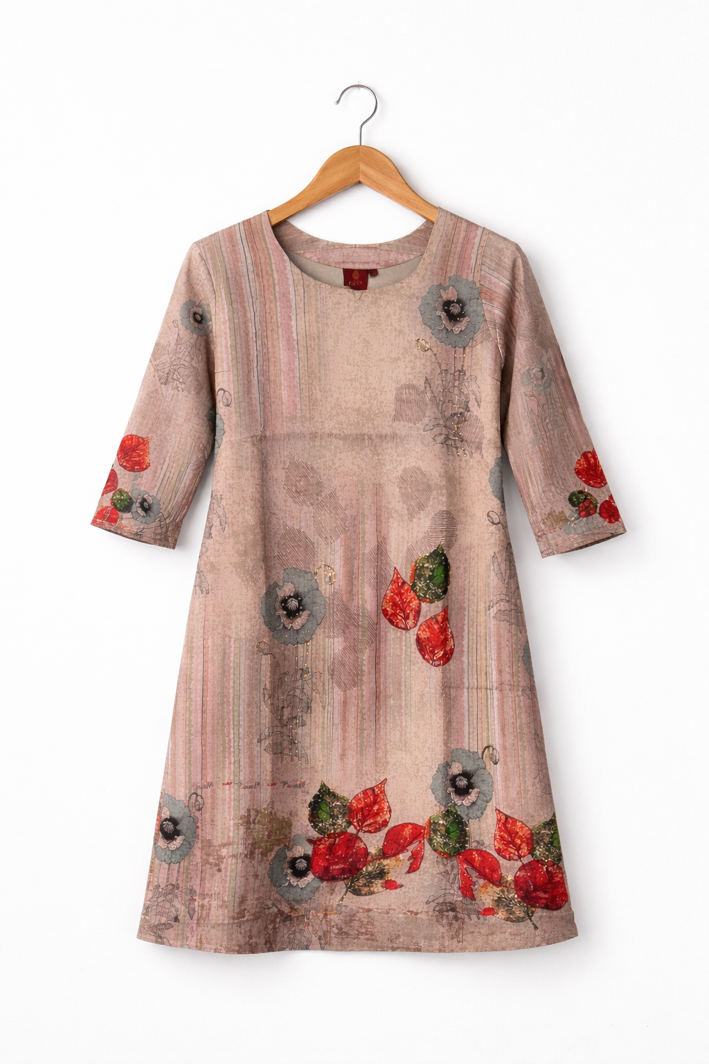 Abstract Ikat Multi Print Straight Cotton Kurta