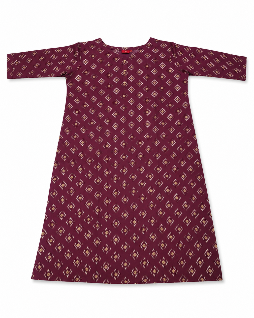 Floral Printed V-Neck Cotton Ethnic Kurti