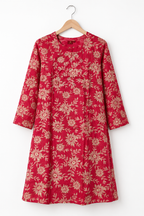 Classic Round Neck A-Line Cotton Single Kurti