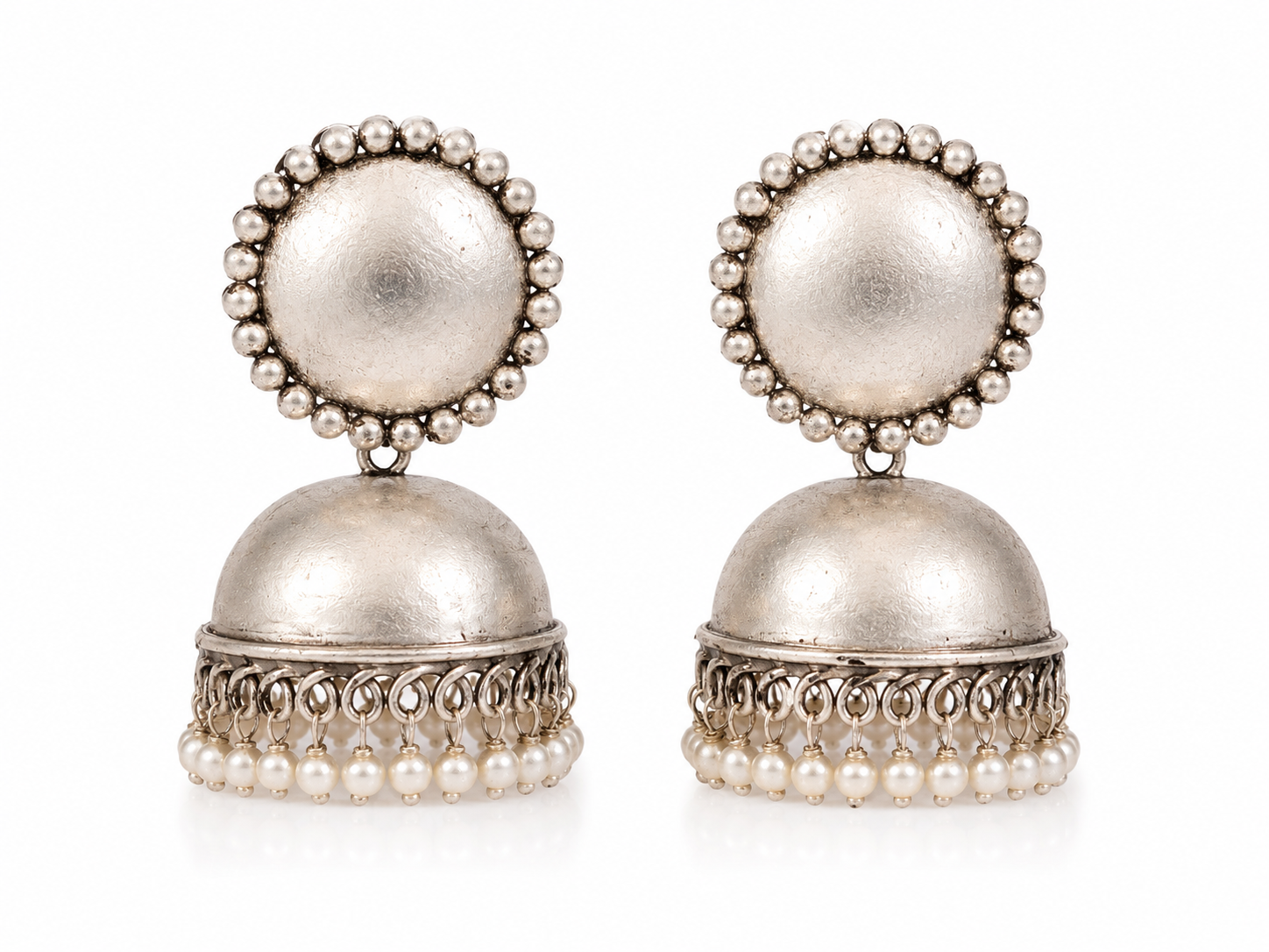 Classic Oxidised Silver Jhumka Earrings