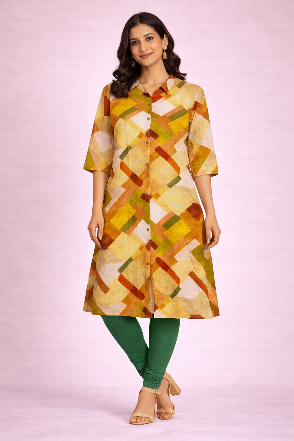 Casual A-Line Cotton Flare Kurti