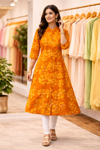 Casual A-Line Cotton Flare Kurti