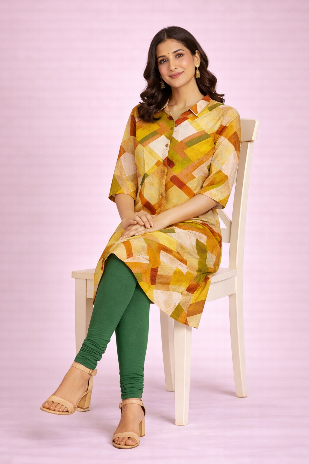 Casual A-Line Cotton Flare Kurti