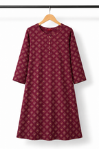 Floral Printed V-Neck Cotton Ethnic Kurti