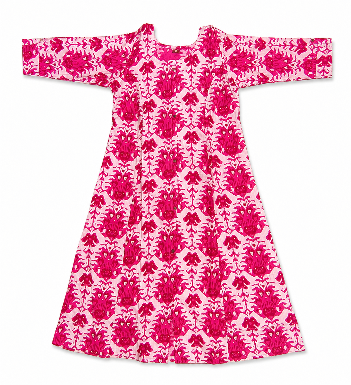 Classic Round Neck A-Line Cotton Single Kurti