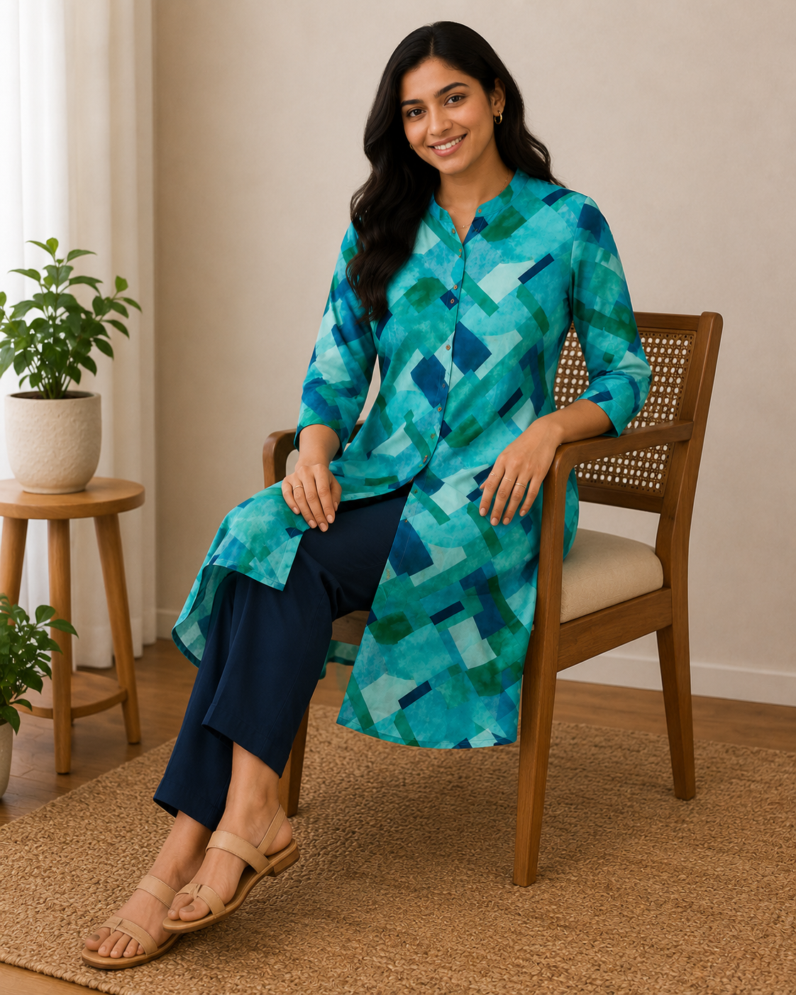 Casual A-Line Cotton Flare Kurti