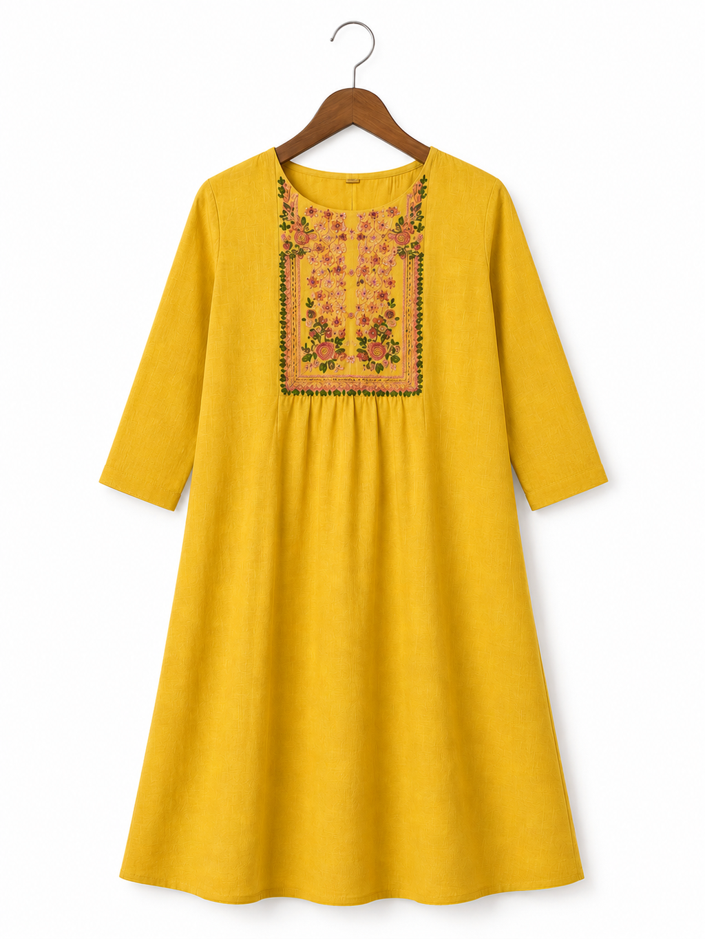 Hand Embroidered Cotton Ethnic Single Kurti