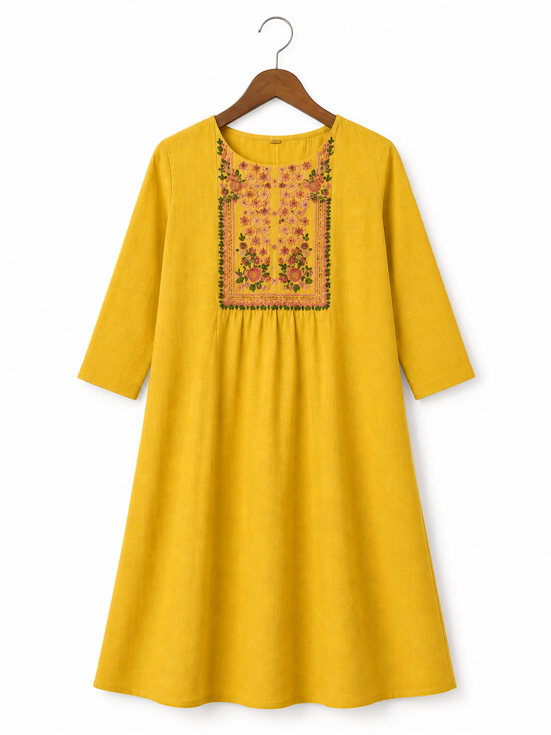 Hand Embroidered Cotton Ethnic Single Kurti