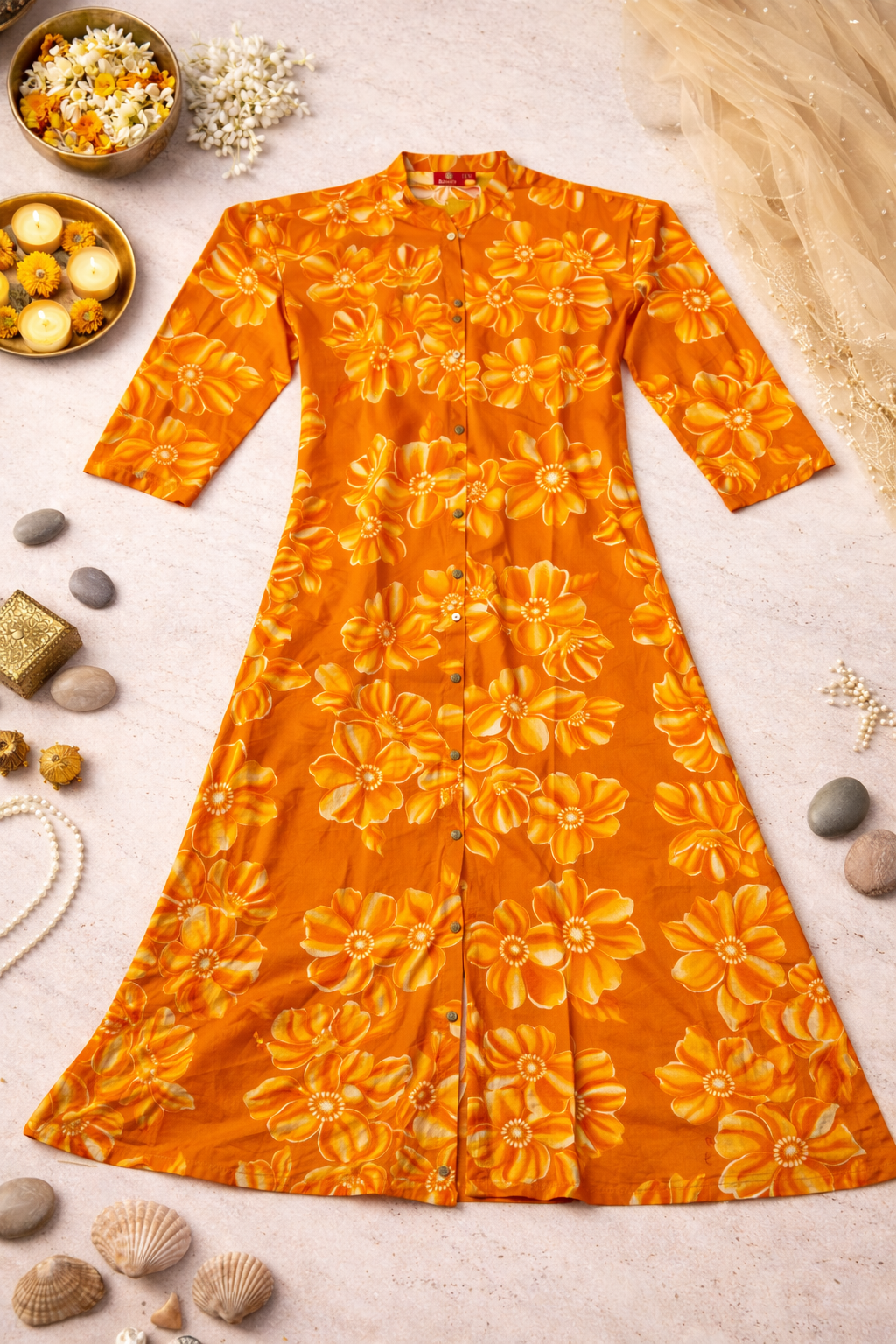 Casual A-Line Cotton Flare Kurti