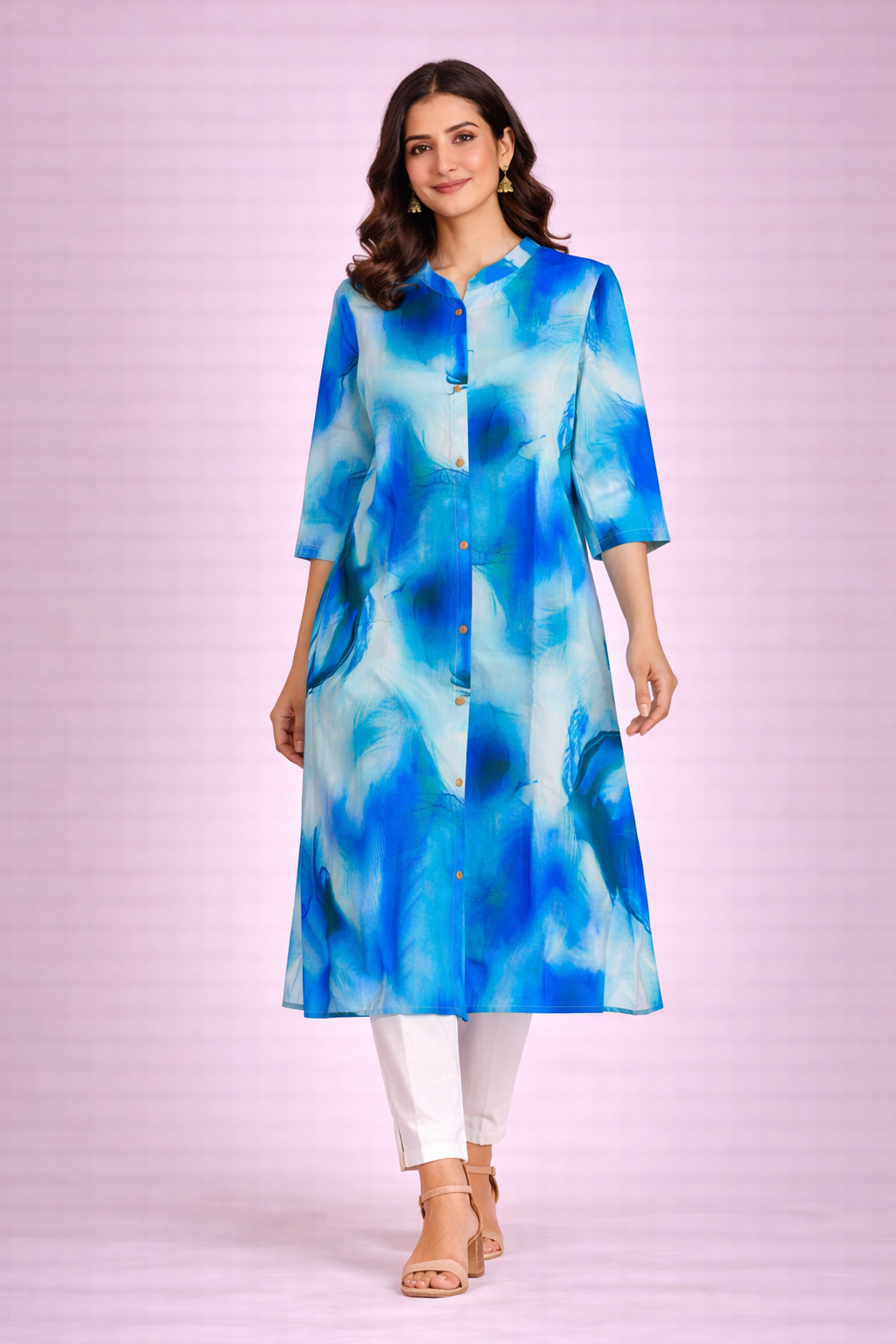 Casual A-Line Cotton Flare Kurti