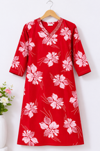 Printed 3/4 Sleeve Cotton Ethnic Kurti