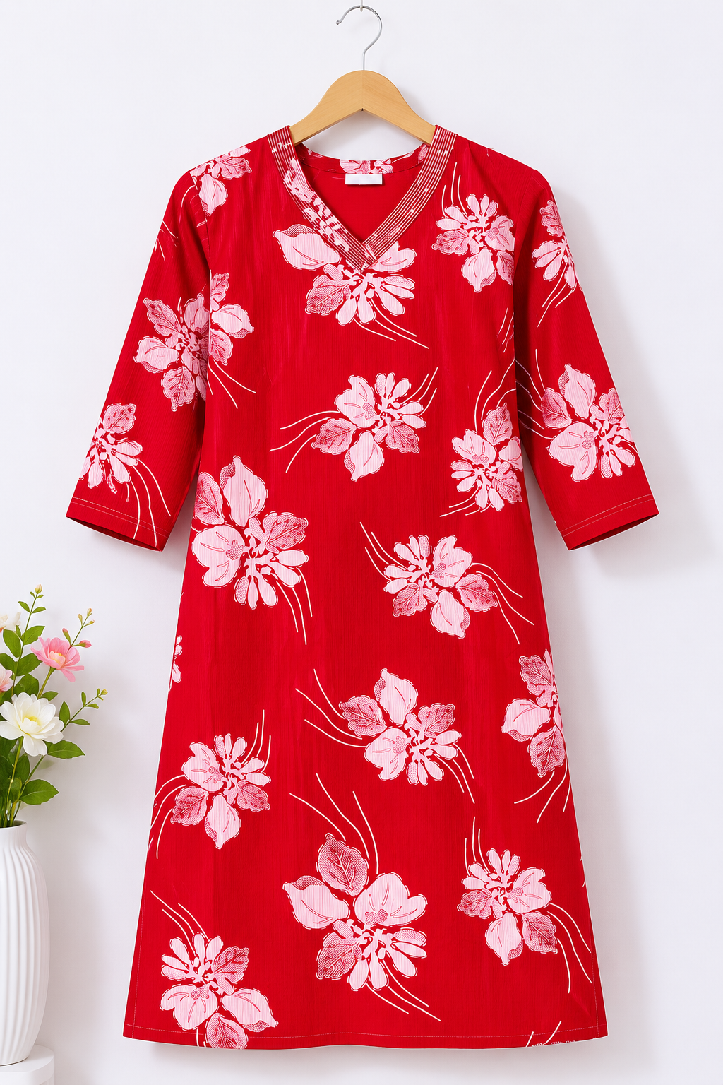 Printed 3/4 Sleeve Cotton Ethnic Kurti