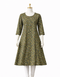 Classic Round Neck A-Line Cotton Single Kurti