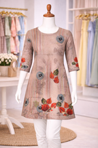 Abstract Ikat Multi Print Straight Cotton Kurta