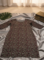 Floral Printed Silk Kurta for Women | Straight Elegant Ethnic Kurti